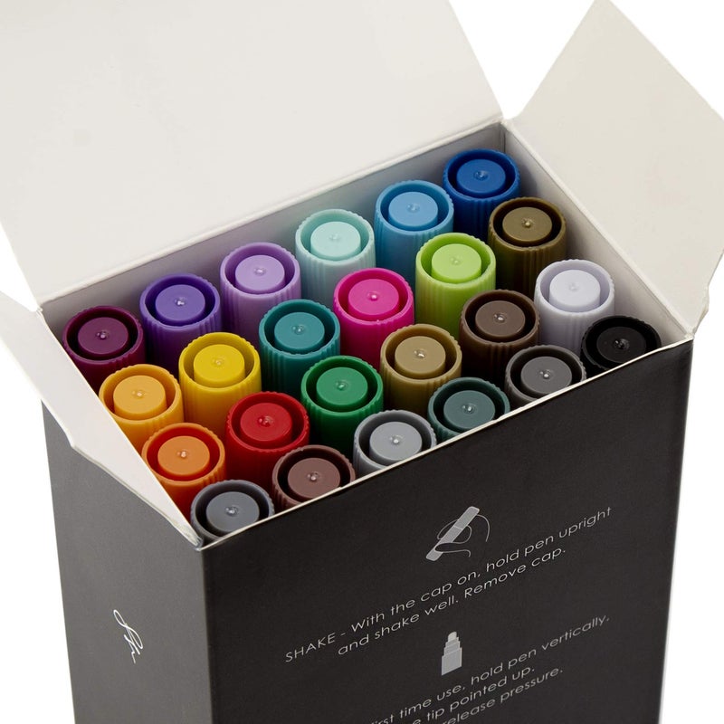 Brilliant Bee â€“ Acrylic Paint Pens â€“ Color Markers for Rock, Glass, Ceramic, Wood, Fabric, and Paper â€“ 2mm Fine Felt Brush Tip, Water-Based, Permanent Color â€“ 24 Pack - Image 3